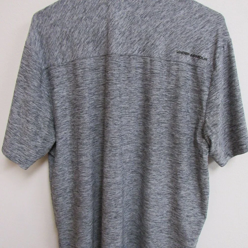 Under Armour Heatgear‎ Loose Heather Black Short Sleeve Golf Polo Shirt Large